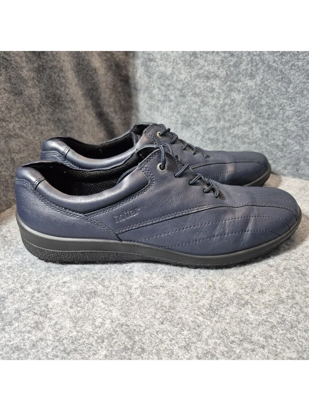 HOTTER Tone ENGLAND us 9.5 Navy Leather Comfort Concept Sneaker Shoe